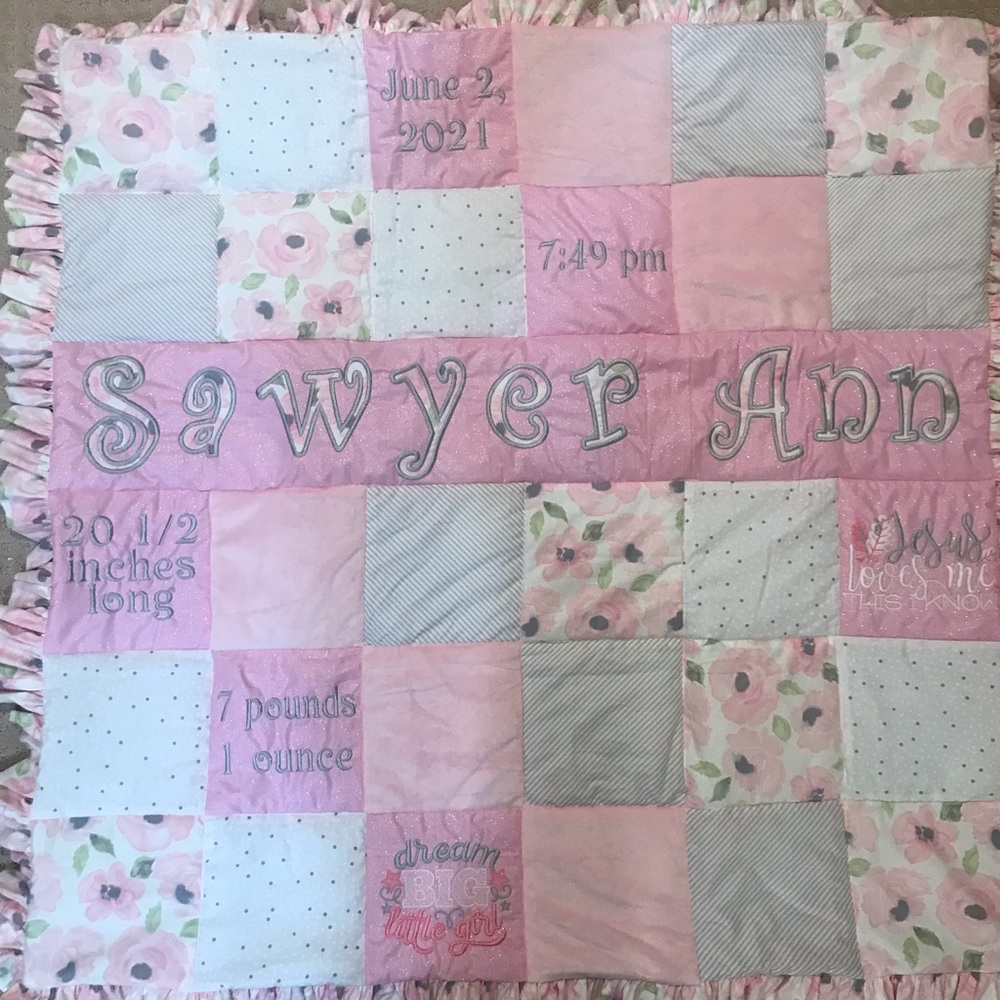 Baby quilt. Handmade personalized